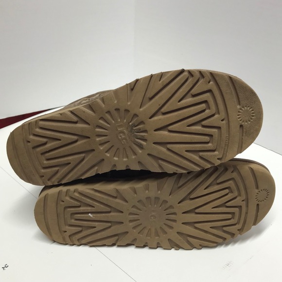 UGG Classic Mini II Taupe Brown Suede Shearling Ankle Boots 1016222 womens  9 - Picture 9 of 11